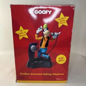 Vintage  Disney Goofy Cordless Animated Talking Telephone Telemania Animatronic